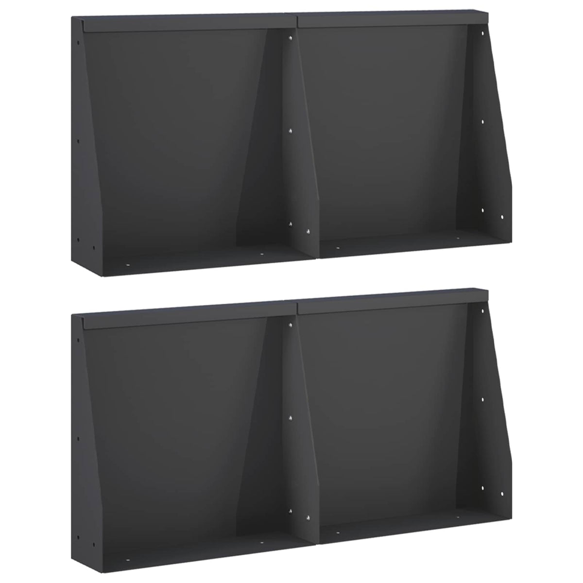 vidaXL Mur oporowy 4 szt. 40 x 12 x 50 cm Stal Czarny