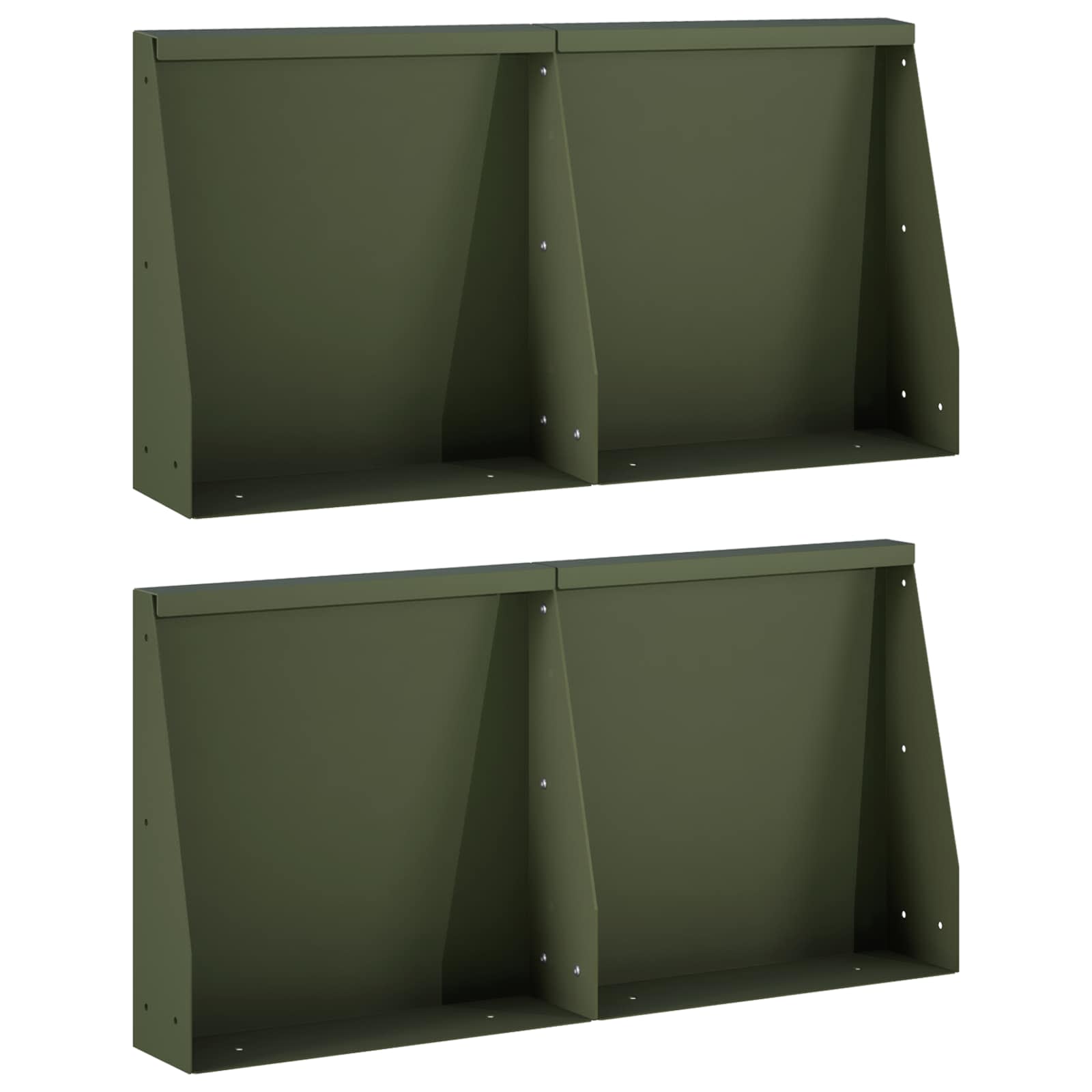 vidaXL Mur oporowy 4 szt. 40 x 12 x 50 cm Stal Oliwkowy zielony
