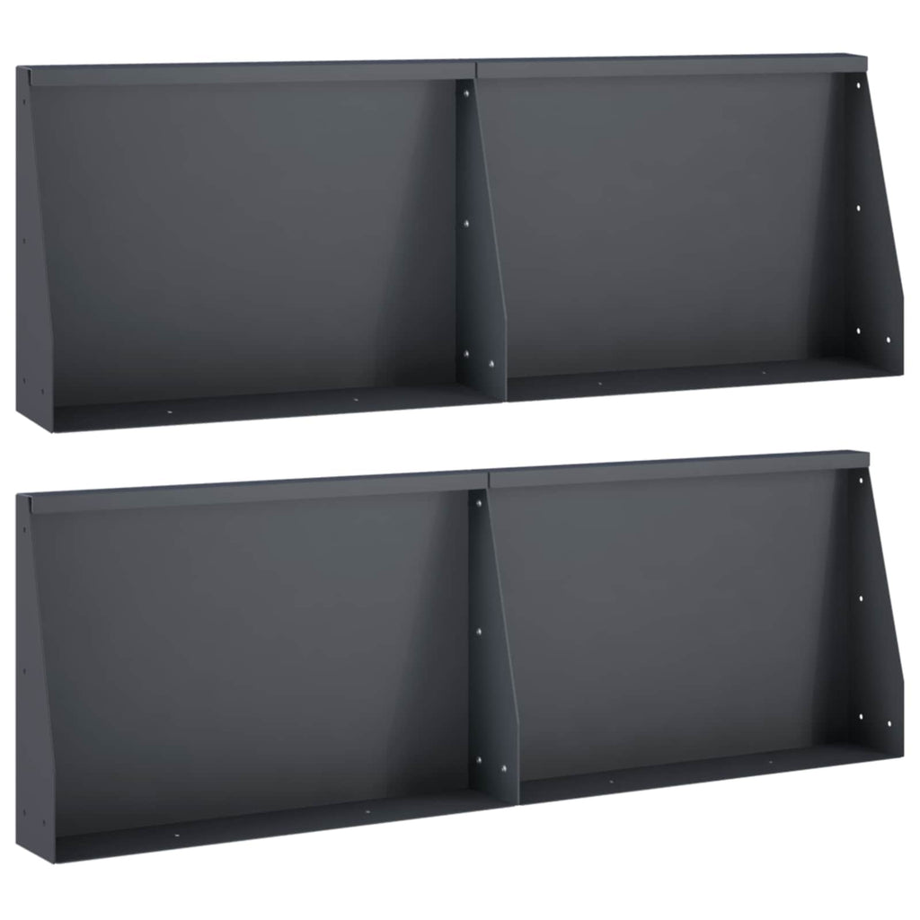 vidaXL Mur oporowy 4 szt. 60 x 12 x 30 cm Stal antracytowy