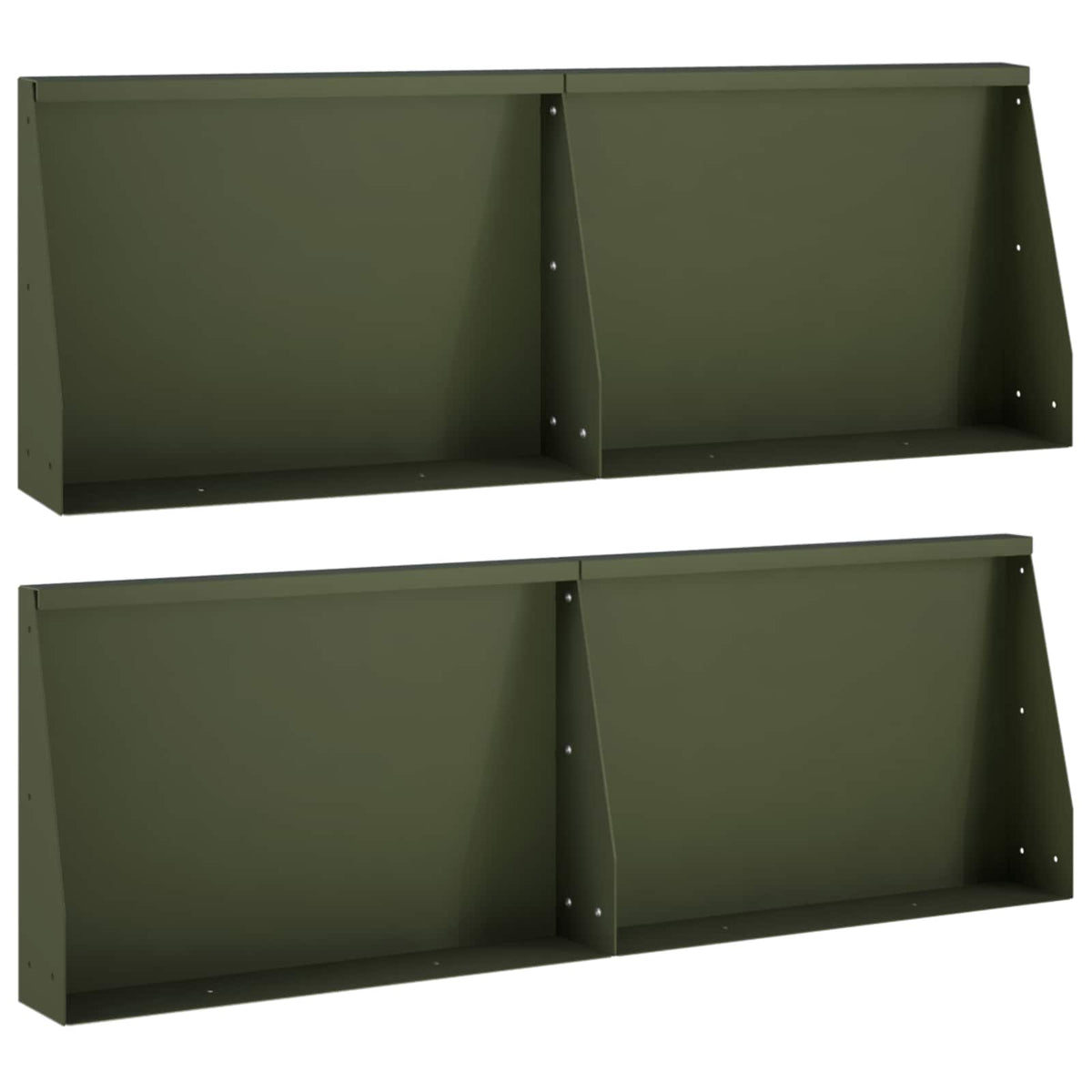 vidaXL Mur oporowy 4 szt. 60 x 12 x 30 cm Stal Oliwkowy zielony
