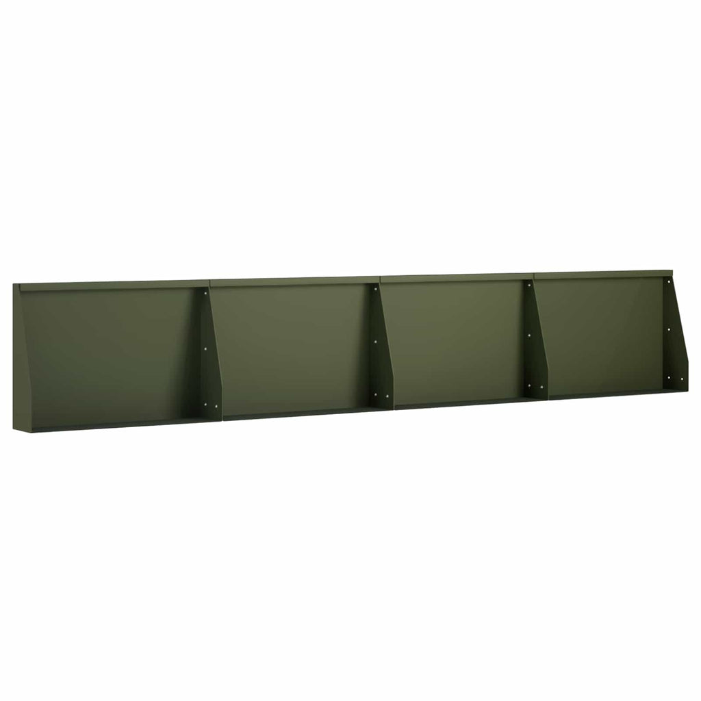vidaXL Mur oporowy 4 szt. 60 x 12 x 30 cm Stal Oliwkowy zielony