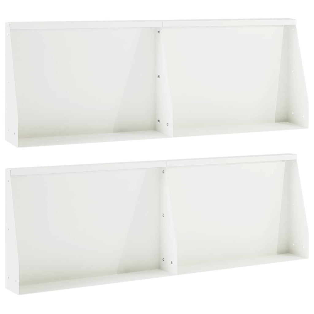 vidaXL Mur oporowy 4 szt. 60 x 12 x 40 cm Stal Biały