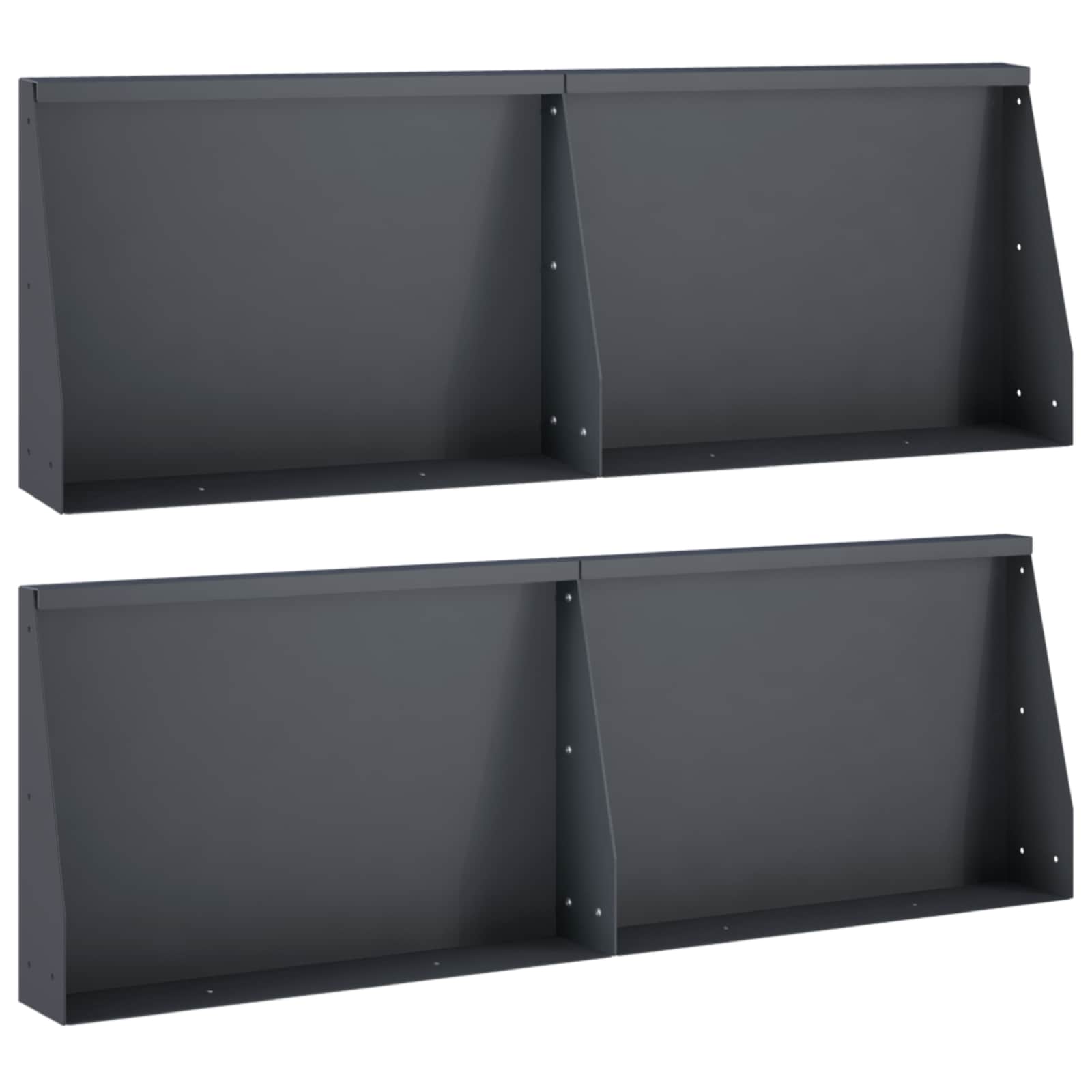 vidaXL Mur oporowy 4 szt. 60 x 12 x 40 cm Stal antracytowy