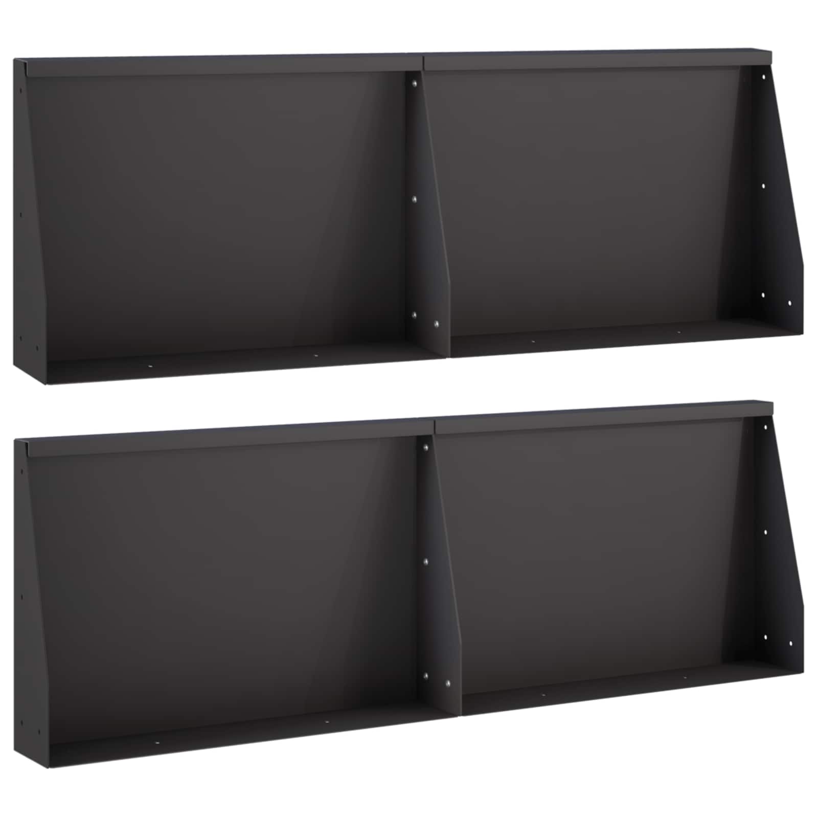 vidaXL Mur oporowy 4 szt. 60 x 12 x 50 cm Stal Czarny