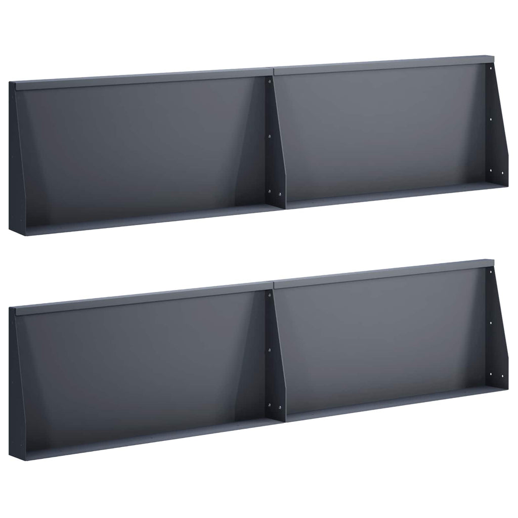 vidaXL Mur oporowy 4 szt. 80 x 12 x 40 cm Stal antracytowy