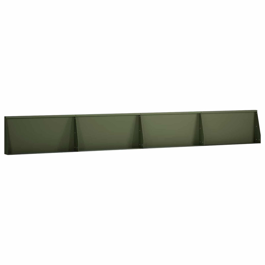 vidaXL Mur oporowy 4 szt. 80 x 12 x 40 cm Stal Oliwkowy zielony
