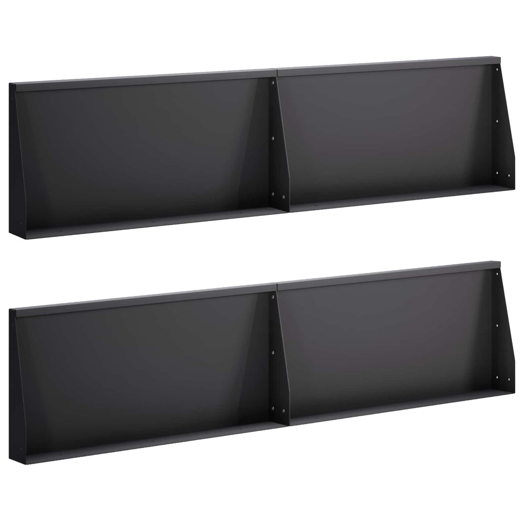 vidaXL Mur oporowy 4 szt. 80 x 12 x 50 cm Stal Czarny
