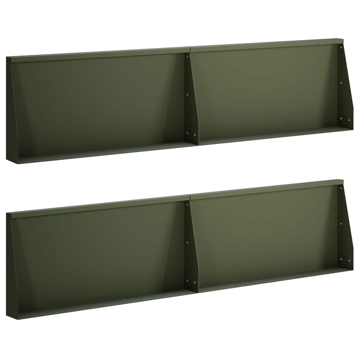 vidaXL Mur oporowy 4 szt. 80 x 12 x 50 cm Stal Oliwkowy zielony