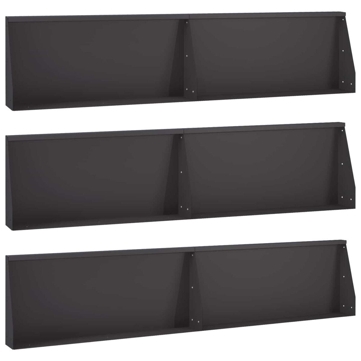 vidaXL Mur oporowy 6 szt. 100 x 12 x 30 cm Stal Czarny