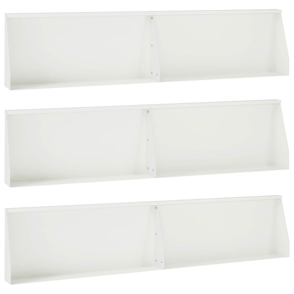 vidaXL Mur oporowy 6 szt. 100 x 12 x 30 cm Stal Biały