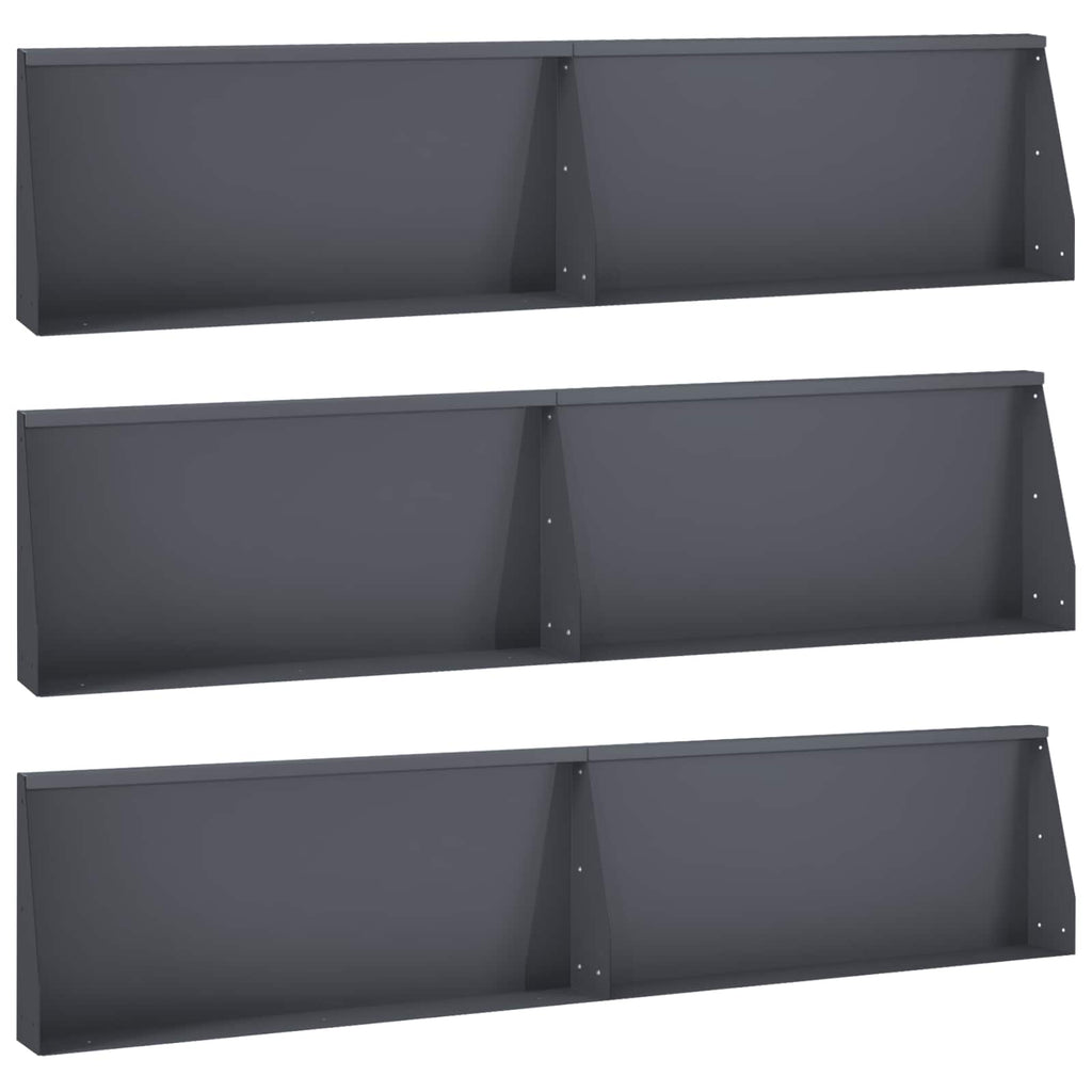 vidaXL Mur oporowy 6 szt. 100 x 12 x 30 cm Stal antracytowy