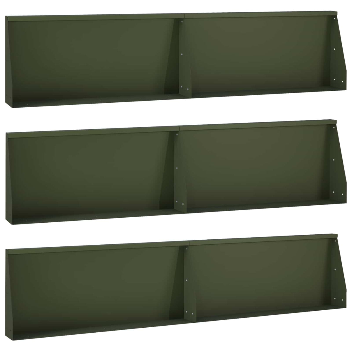 vidaXL Mur oporowy 6 szt. 100 x 12 x 30 cm Stal Oliwkowy zielony