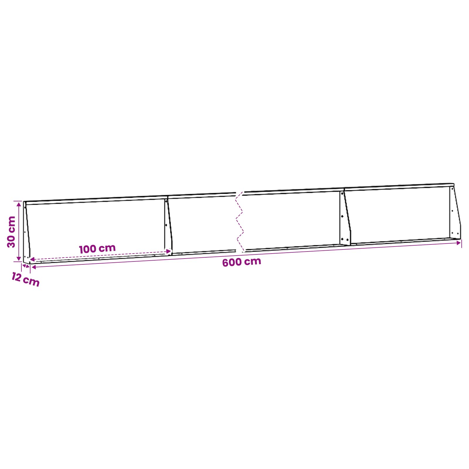 vidaXL Mur oporowy 6 szt. 100 x 12 x 30 cm Stal nierdzewna srebrny