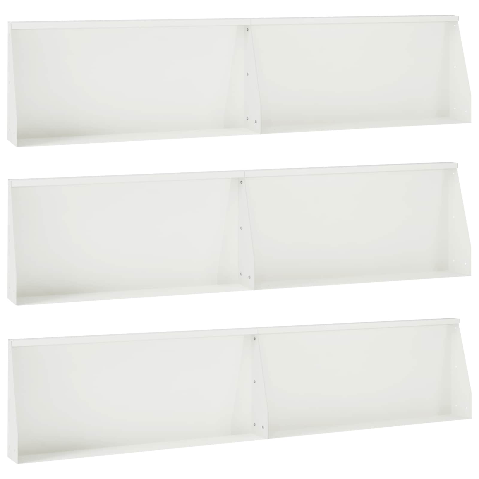 vidaXL Mur oporowy 6 szt. 100 x 12 x 40 cm Stal Biały