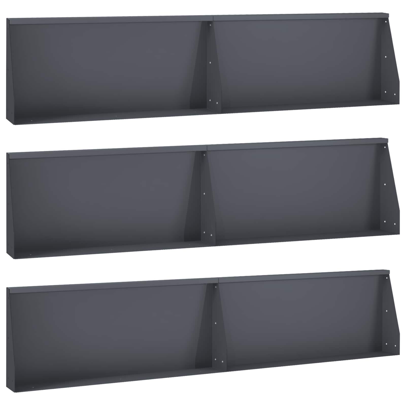 vidaXL Mur oporowy 6 szt. 100 x 12 x 40 cm Stal antracytowy