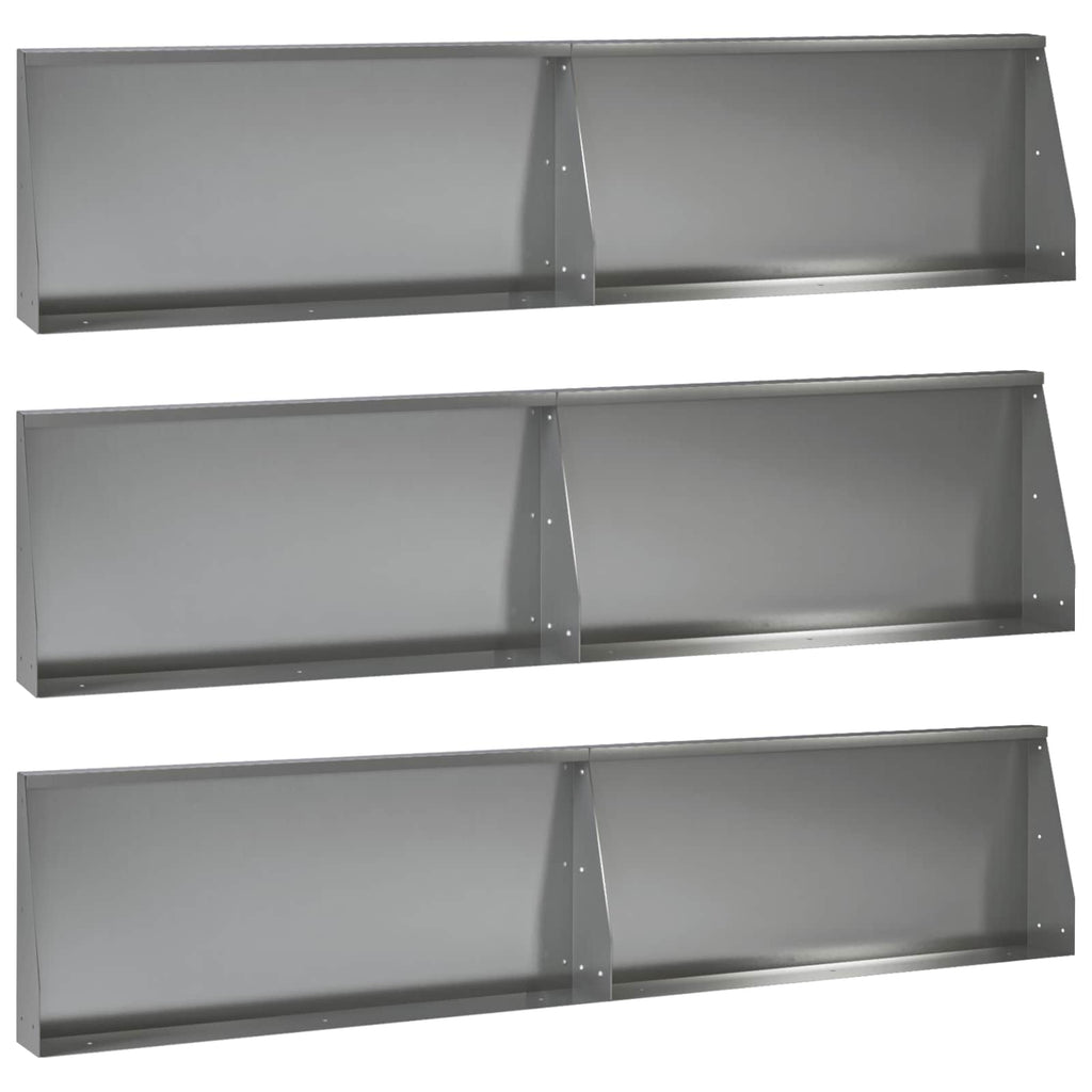 vidaXL Mur oporowy 6 szt. 100 x 12 x 40 cm Stal ocynkowana srebrny
