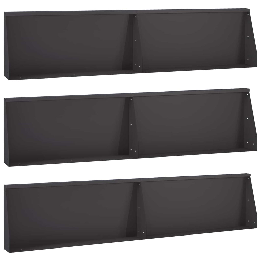 vidaXL Mur oporowy 6 szt. 100 x 12 x 50 cm Stal Czarny