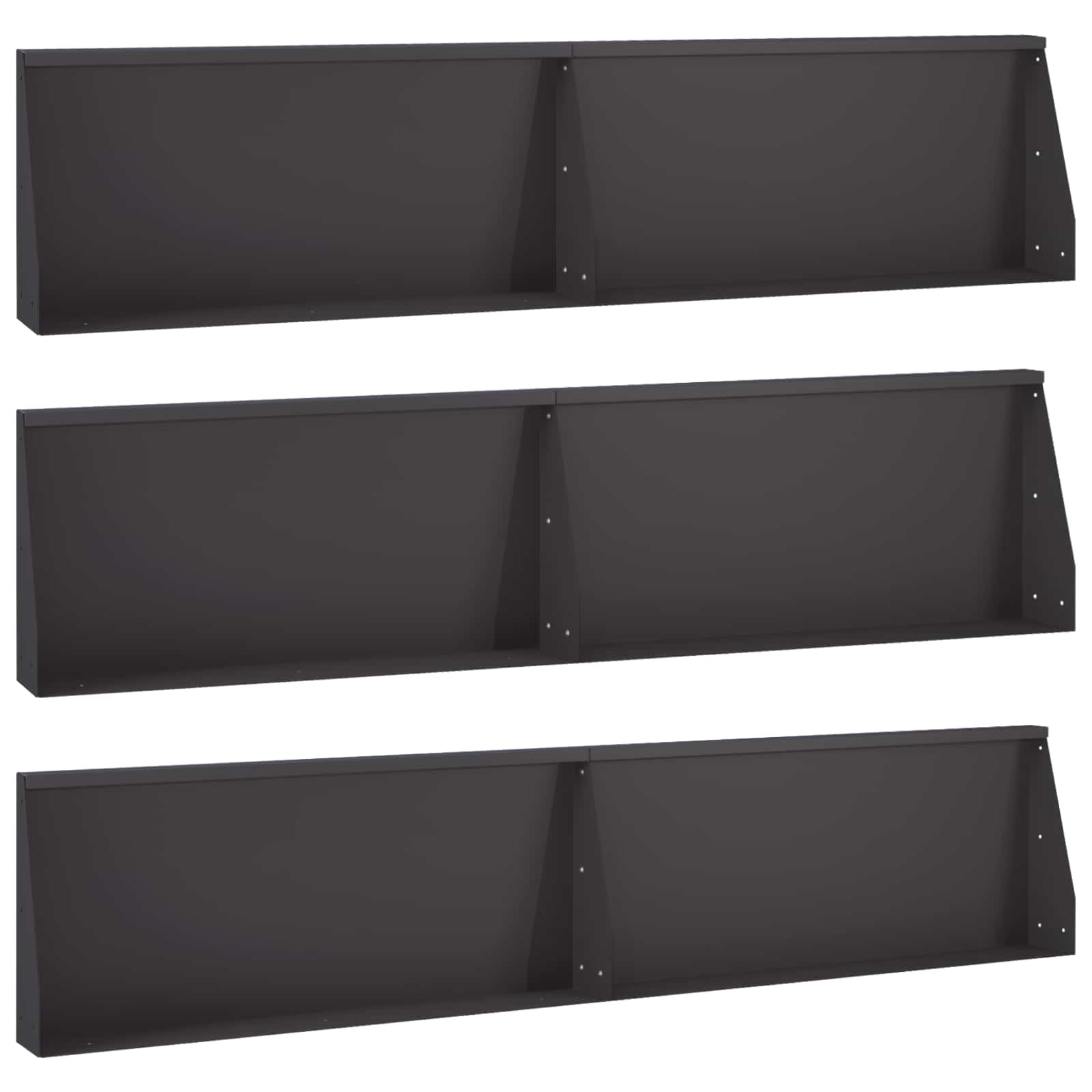 vidaXL Mur oporowy 6 szt. 100 x 12 x 50 cm Stal Czarny