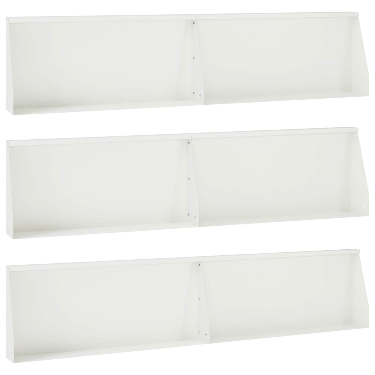 vidaXL Mur oporowy 6 szt. 100 x 12 x 50 cm Stal Biały