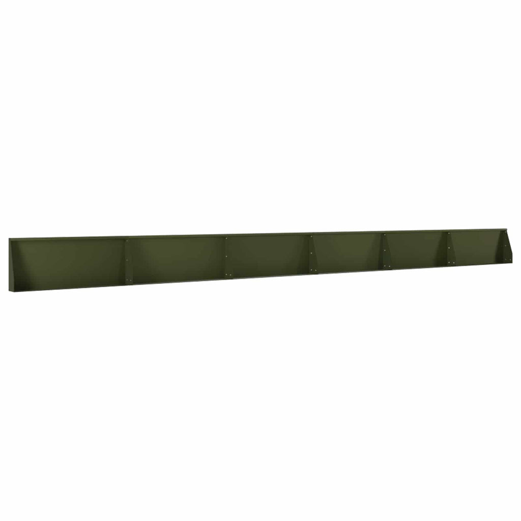 vidaXL Mur oporowy 6 szt. 100 x 12 x 50 cm Stal Oliwkowy zielony