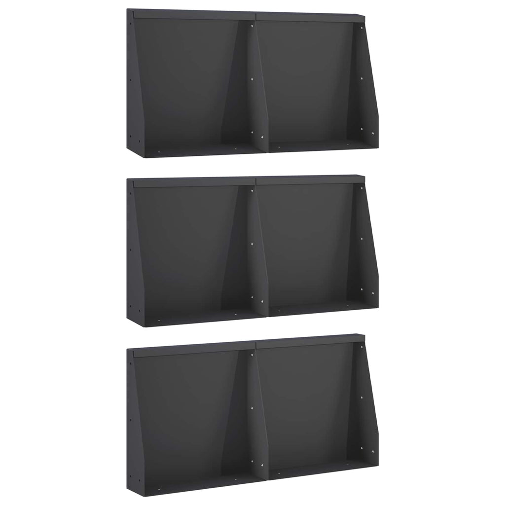 vidaXL Mur oporowy 6 szt. 40 x 12 x 30 cm Stal Czarny