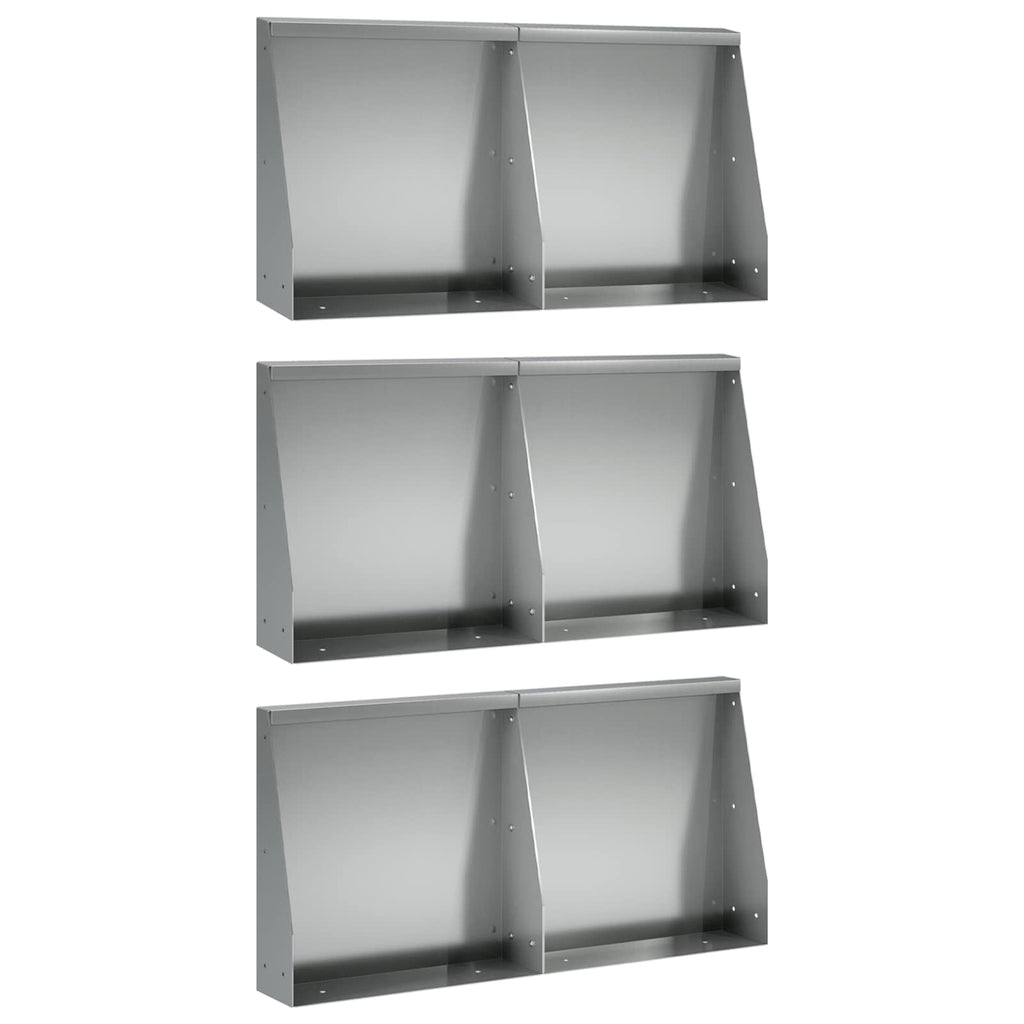 vidaXL Mur oporowy 6 szt. 40 x 12 x 30 cm Stal ocynkowana srebrny