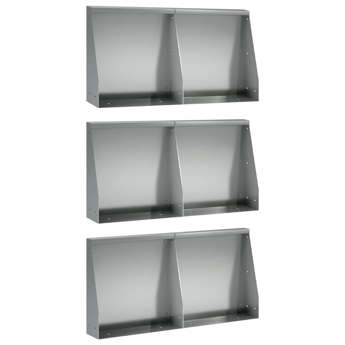 vidaXL Mur oporowy 6 szt. 40 x 12 x 30 cm Stal ocynkowana srebrny