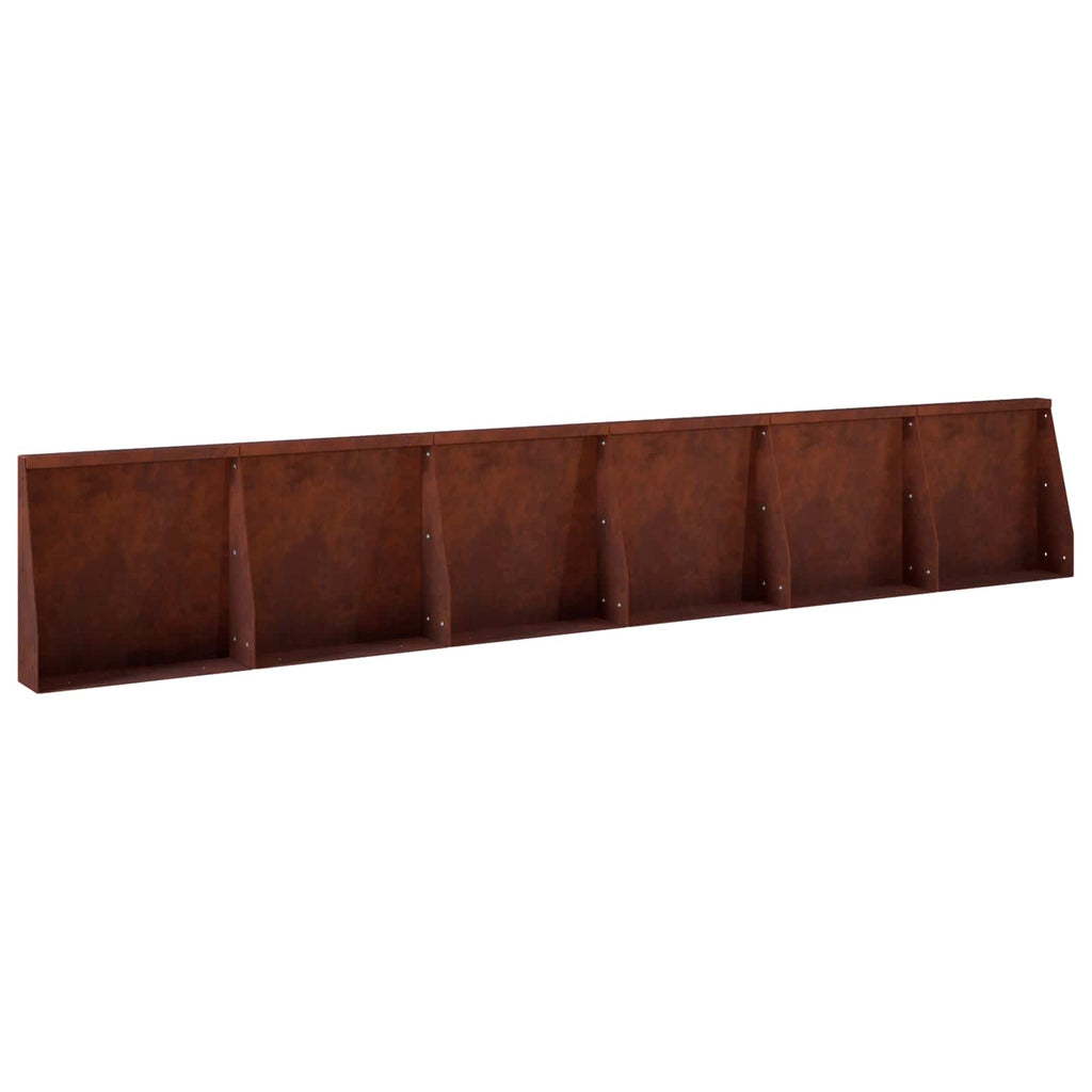 vidaXL Mur oporowy 6 szt. 40 x 12 x 30 cm Stal kortenowska Rdzawy