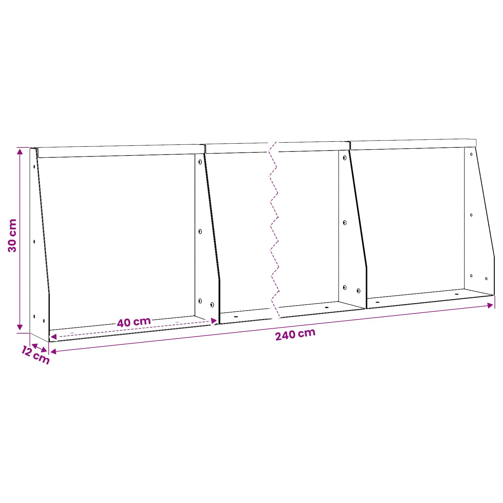 vidaXL Mur oporowy 6 szt. 40 x 12 x 30 cm Stal kortenowska Rdzawy