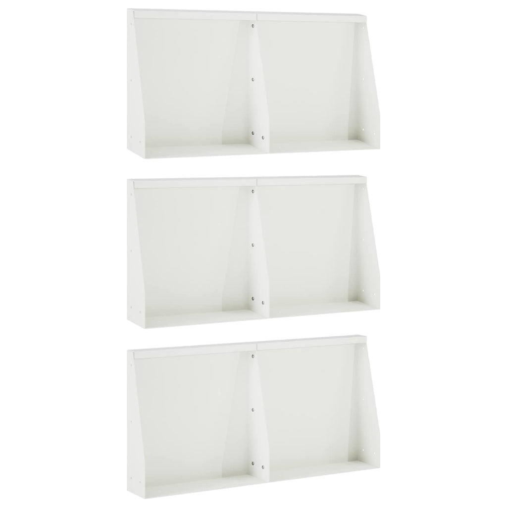 vidaXL Mur oporowy 6 szt. 40 x 12 x 40 cm Stal Biały