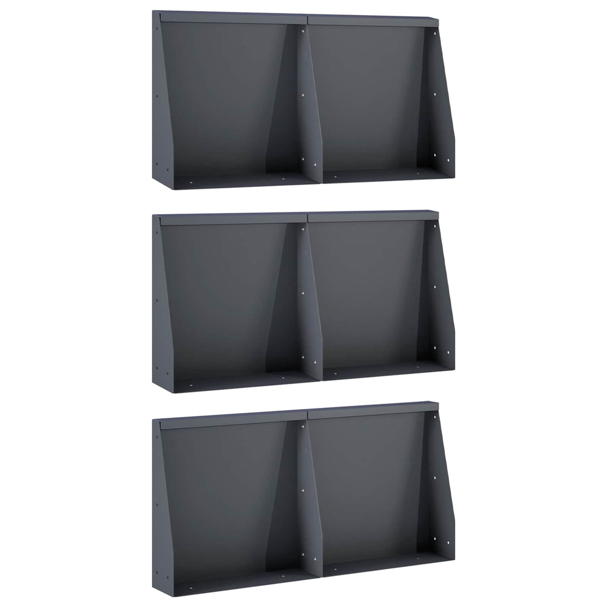 vidaXL Mur oporowy 6 szt. 40 x 12 x 40 cm Stal antracytowy