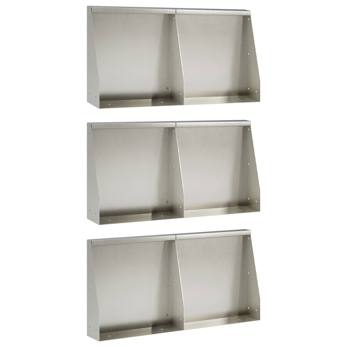 vidaXL Mur oporowy 6 szt. 40 x 12 x 40 cm Stal nierdzewna srebrny