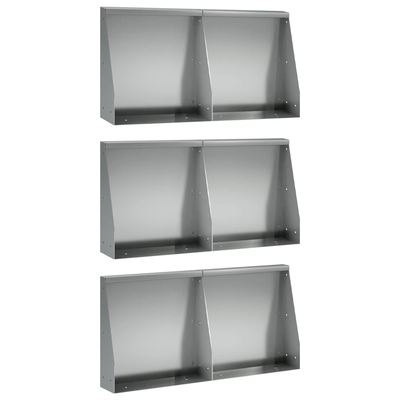 vidaXL Mur oporowy 6 szt. 40 x 12 x 40 cm Stal ocynkowana srebrny