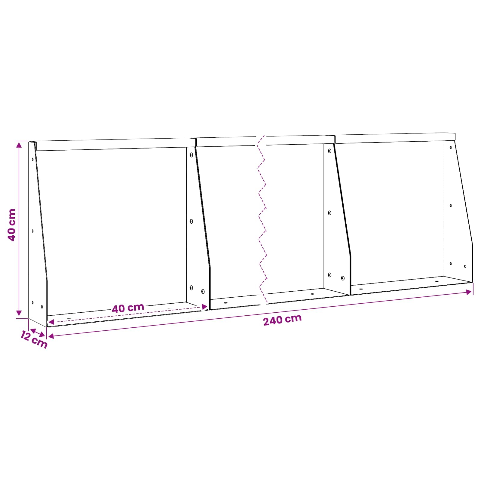 vidaXL Mur oporowy 6 szt. 40 x 12 x 40 cm Stal kortenowska Rdzawy