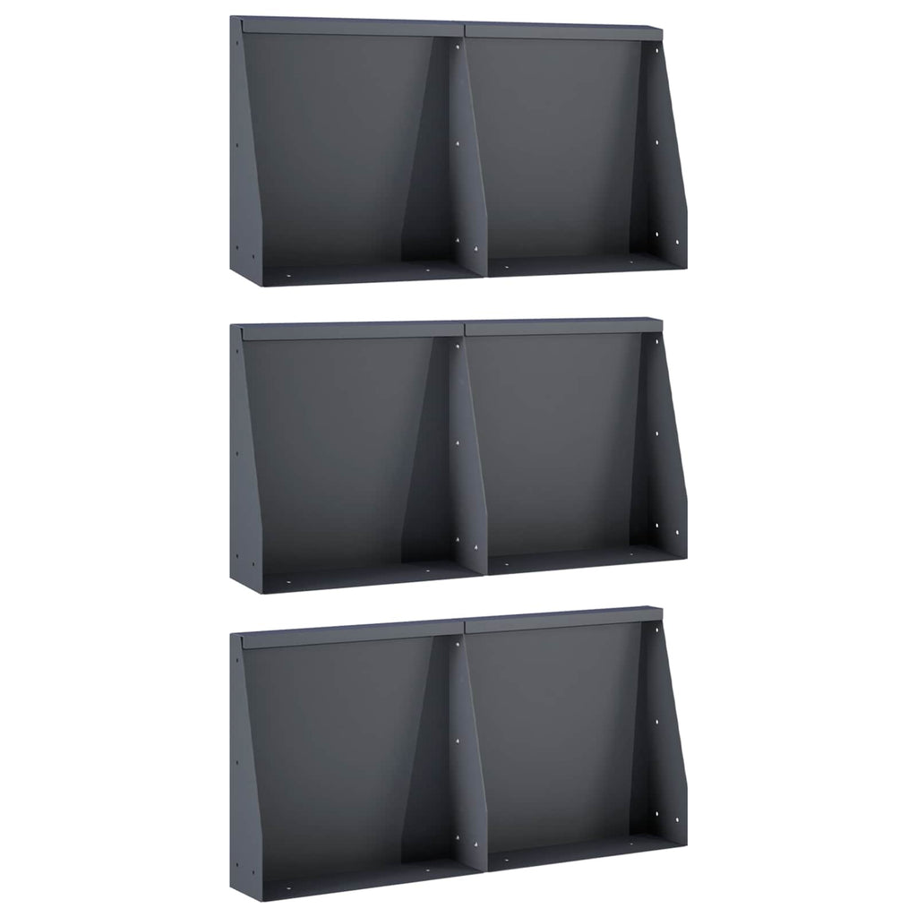 vidaXL Mur oporowy 6 szt. 40 x 12 x 50 cm Stal antracytowy