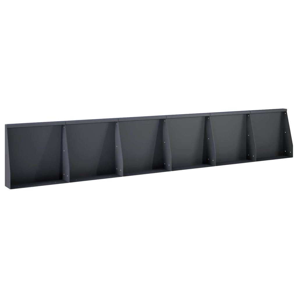 vidaXL Mur oporowy 6 szt. 40 x 12 x 50 cm Stal antracytowy
