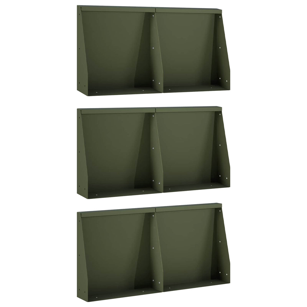 vidaXL Mur oporowy 6 szt. 40 x 12 x 50 cm Stal Oliwkowy zielony