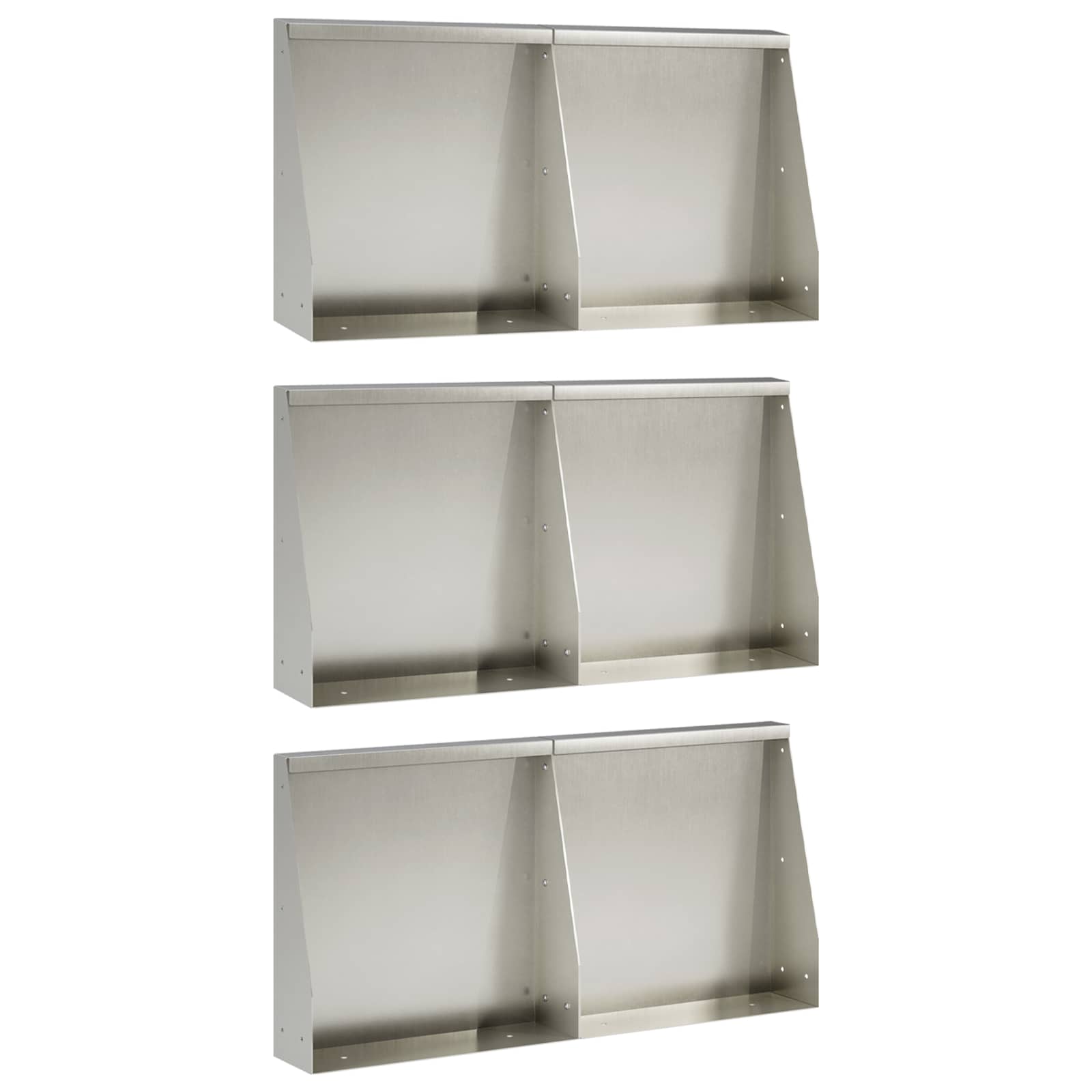 vidaXL Mur oporowy 6 szt. 40 x 12 x 50 cm Stal nierdzewna srebrny
