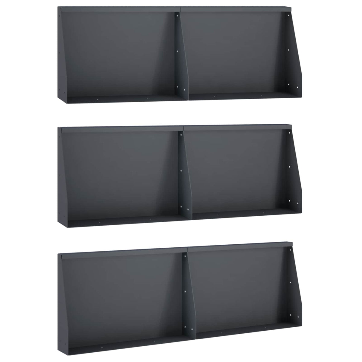 vidaXL Mur oporowy 6 szt. 60 x 12 x 30 cm Stal antracytowy