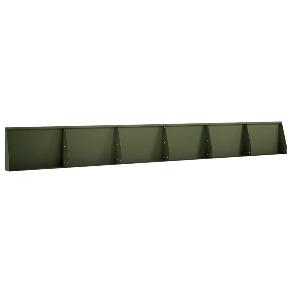 vidaXL Mur oporowy 6 szt. 60 x 12 x 30 cm Stal Oliwkowy zielony