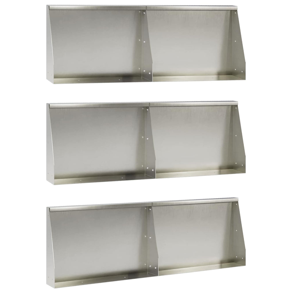 vidaXL Mur oporowy 6 szt. 60 x 12 x 30 cm Stal nierdzewna srebrny