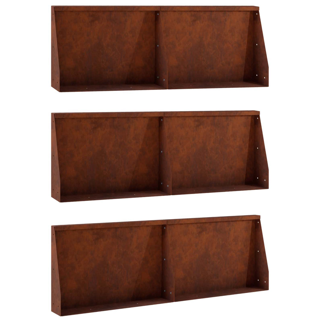 vidaXL Mur oporowy 6 szt. 60 x 12 x 30 cm Stal kortenowska Rdzawy