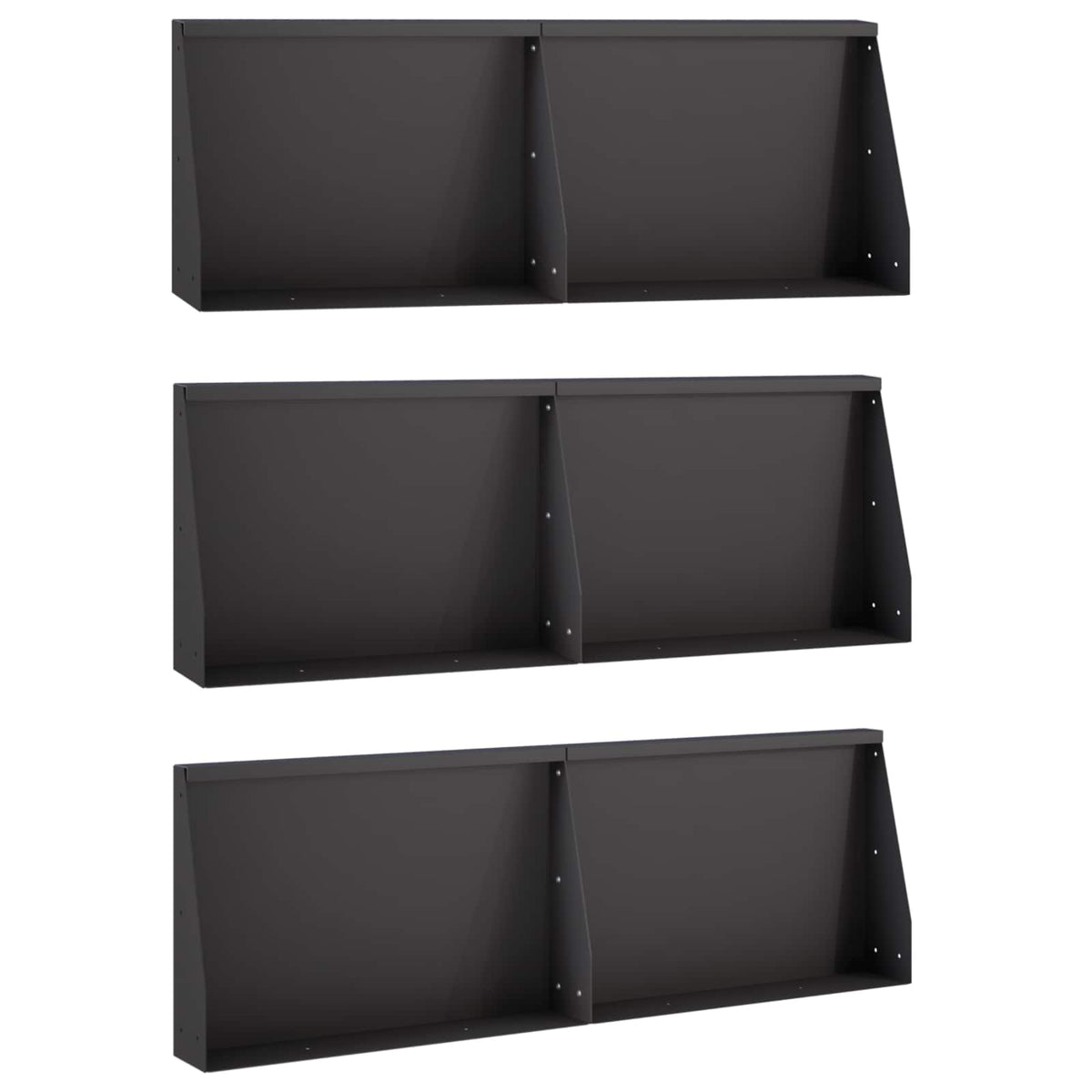 vidaXL Mur oporowy 6 szt. 60 x 12 x 40 cm Stal Czarny