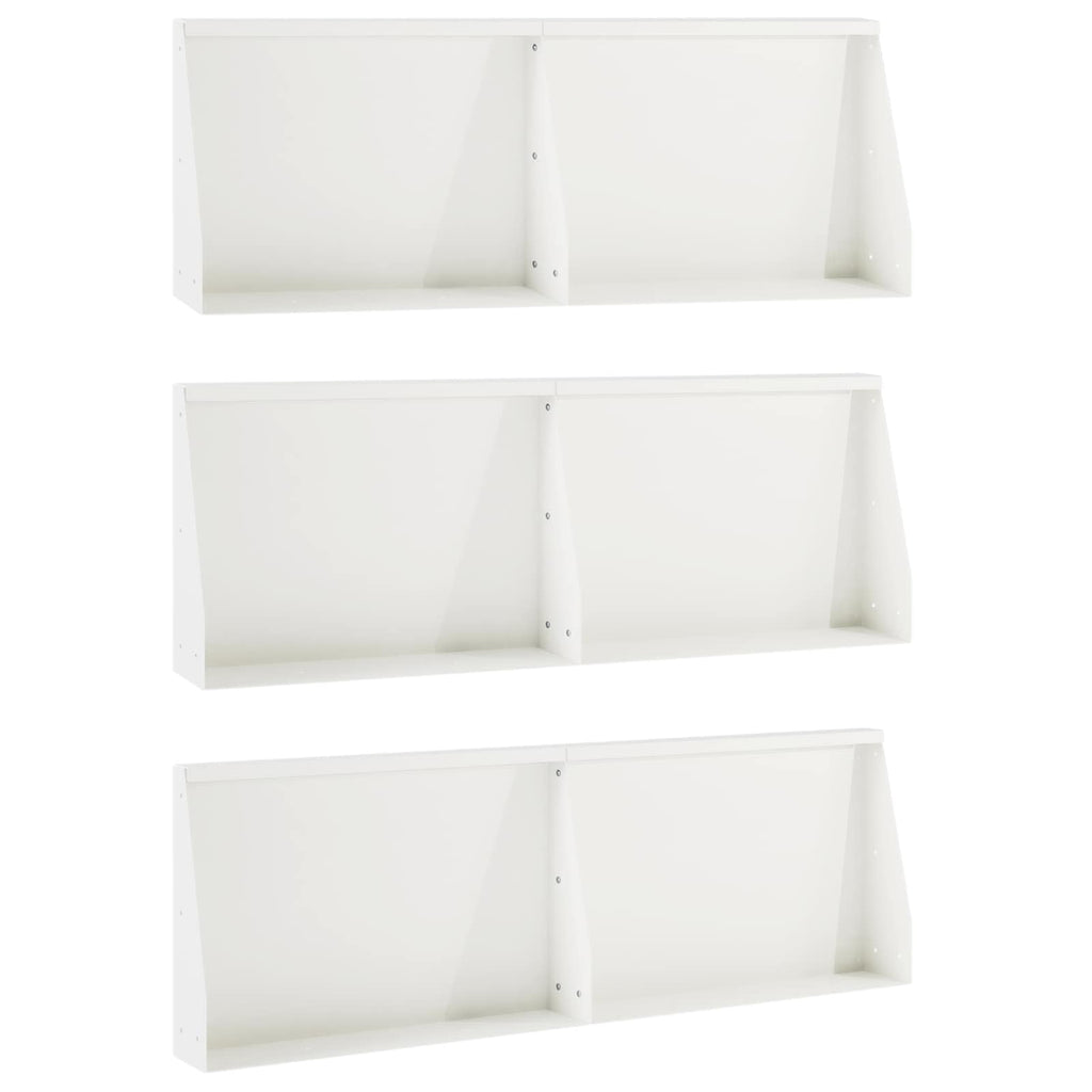 vidaXL Mur oporowy 6 szt. 60 x 12 x 40 cm Stal Biały