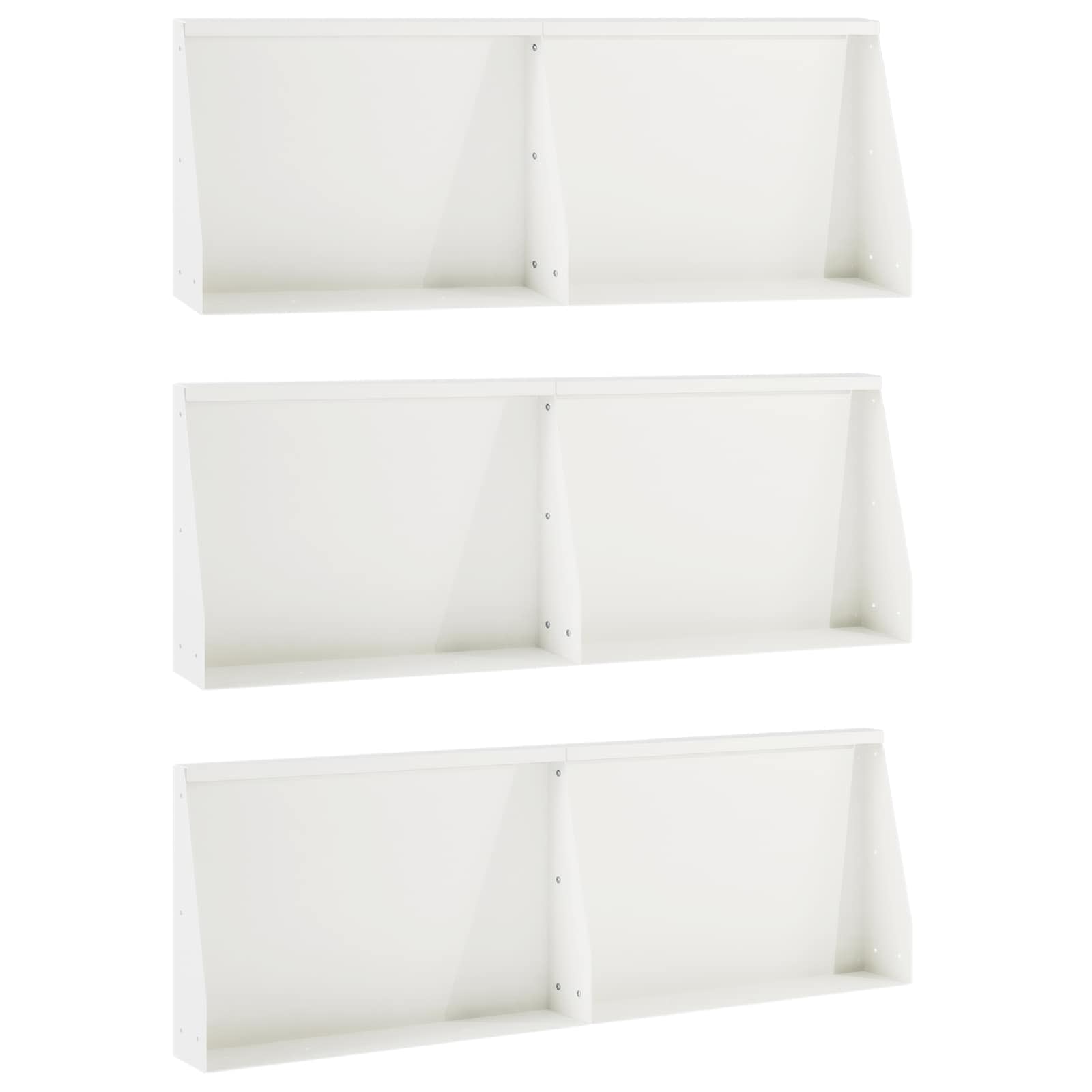 vidaXL Mur oporowy 6 szt. 60 x 12 x 40 cm Stal Biały