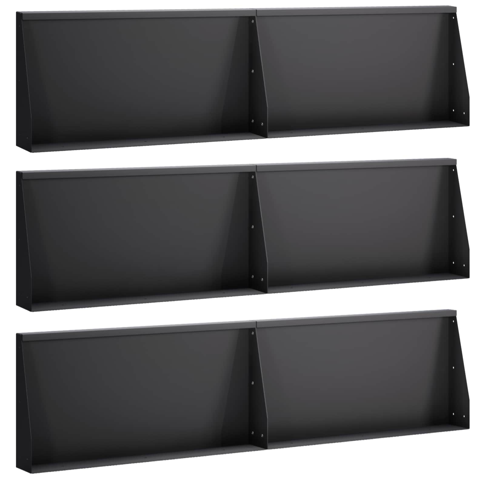 vidaXL Mur oporowy 6 szt. 80 x 12 x 30 cm Stal Czarny
