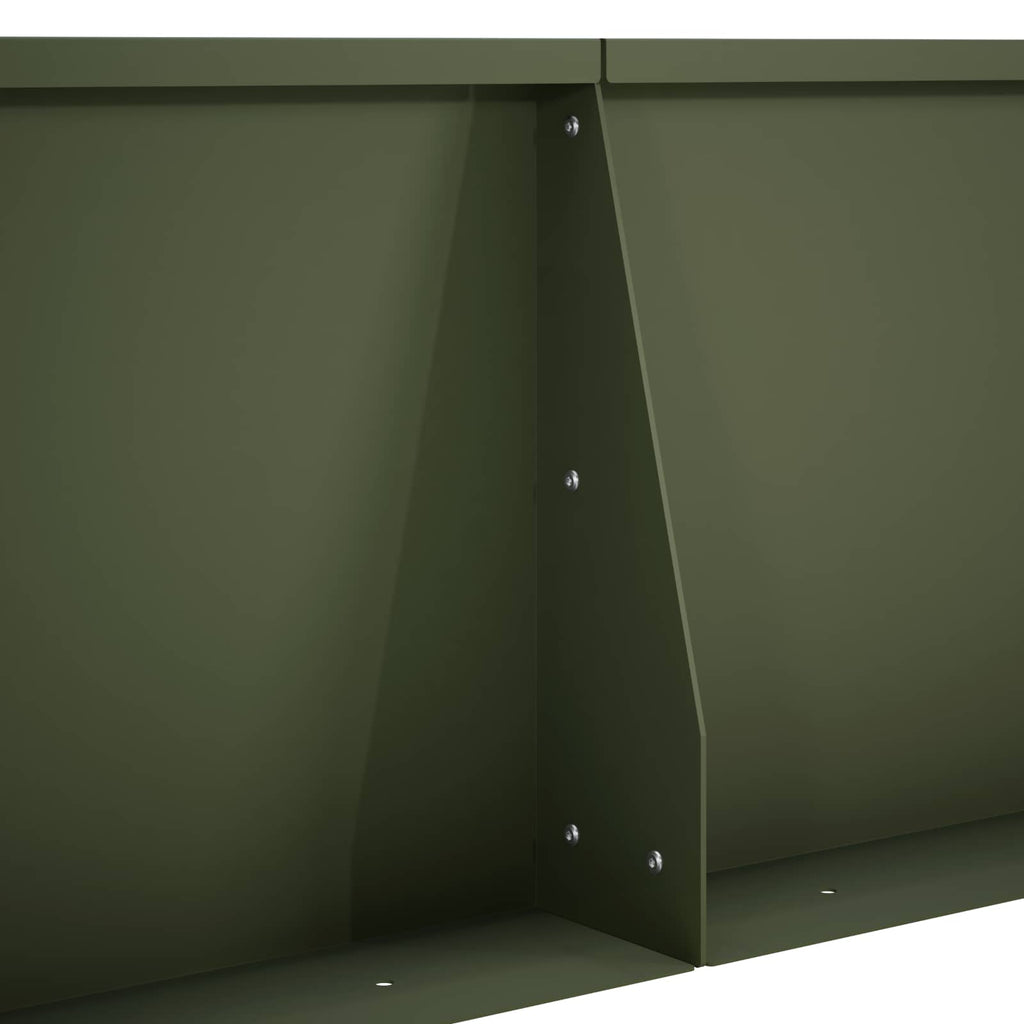 vidaXL Mur oporowy 6 szt. 80 x 12 x 30 cm Stal Oliwkowy zielony