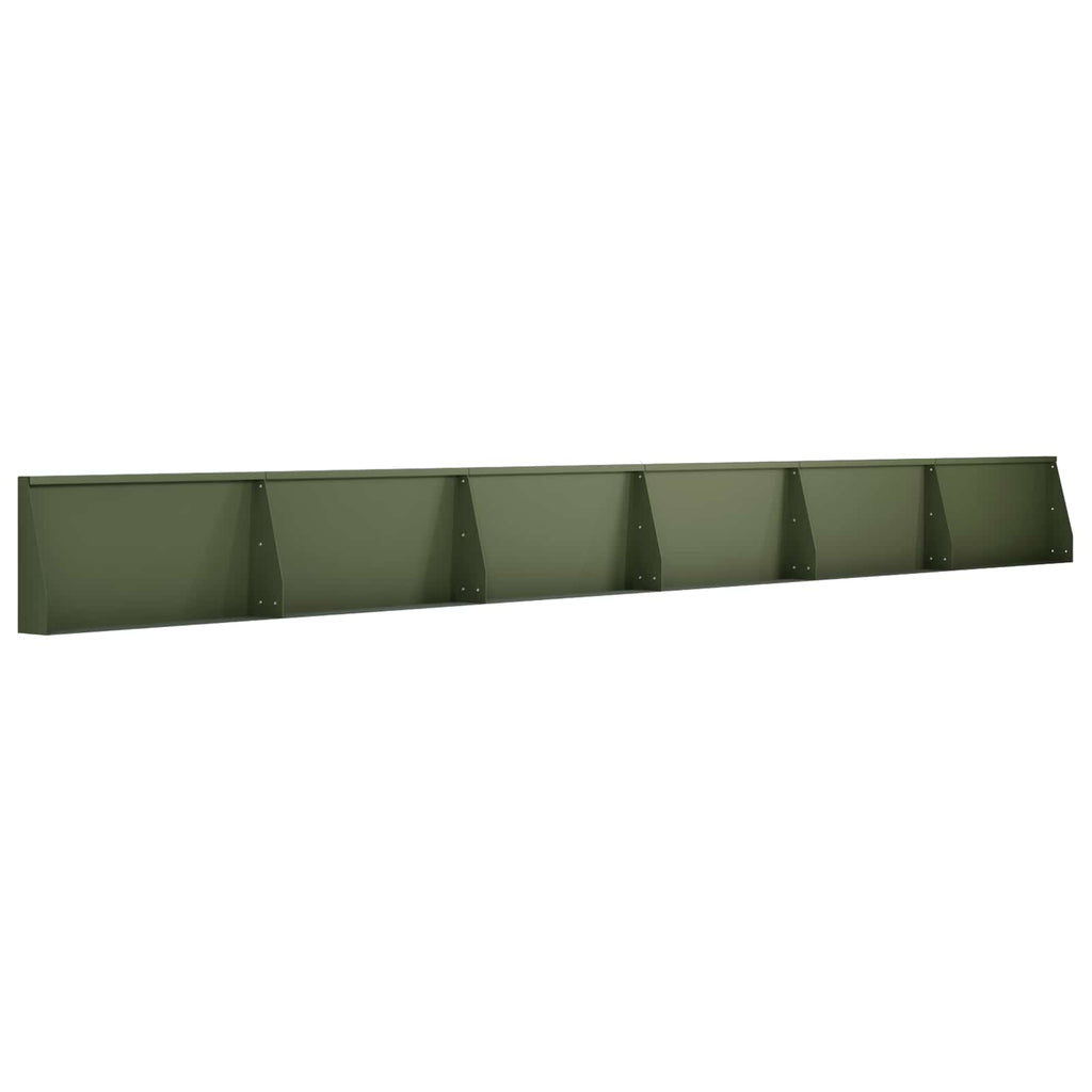 vidaXL Mur oporowy 6 szt. 80 x 12 x 30 cm Stal Oliwkowy zielony