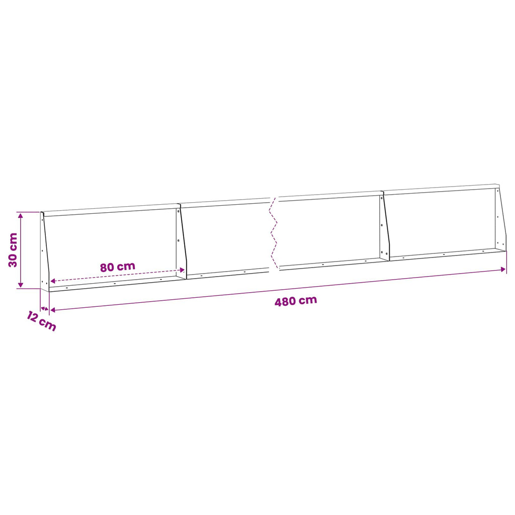 vidaXL Mur oporowy 6 szt. 80 x 12 x 30 cm Stal Oliwkowy zielony