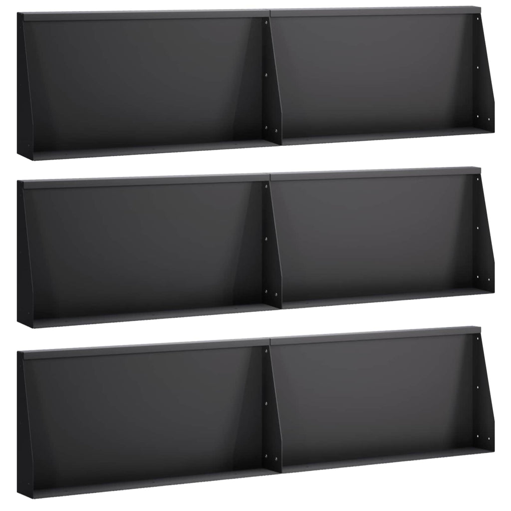 vidaXL Mur oporowy 6 szt. 80 x 12 x 40 cm Stal Czarny